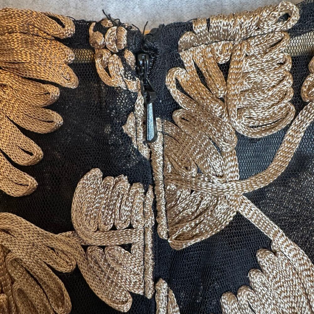 Alex Evenings Black and Gold Lace Maxi Dress - Picture 11 of 15